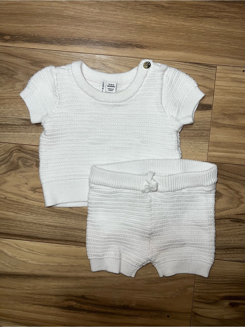 Baby Knit Short Set - White JANIE AND JACK